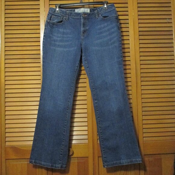Loft jeans curvy bootcut denim blue jeans with stretch size 14 - Picture 1 of 8
